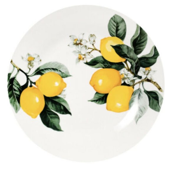 LOT OF Tuscan Lemon Themed Kitchen Dinner Plates Stoneware 10.5" NEW - Picture 2 of 9